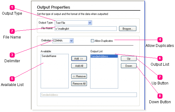 Set Output Properties