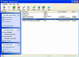 AutoTask 2000 is a task scheduler designed specifically for Windows. AutoTask can be ran as a service or as a desktop application in the background. It has very flexible scheduling and conditional triggers for running various routine tasks.
