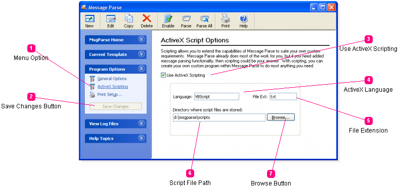 ActiveX Scripting Options